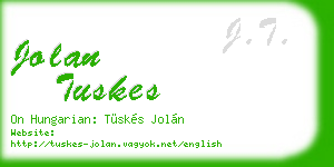 jolan tuskes business card