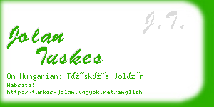 jolan tuskes business card